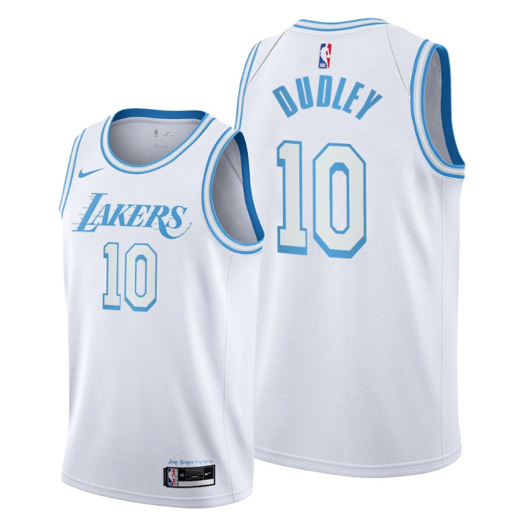 Men's Los Angeles Lakers Jared Dudley #10 NBA Logo 2020-21 Blue Silver City Edition White Basketball Jersey MGJ3683NI
